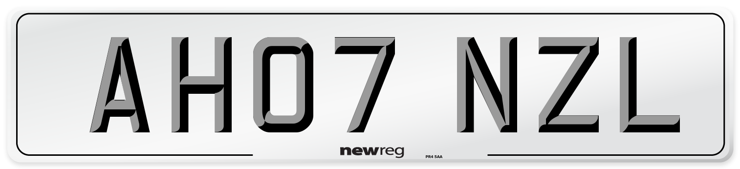 AH07 NZL Number Plate from New Reg